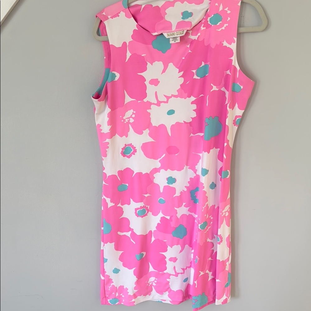 Pink and White Floral Sleeveless Dress